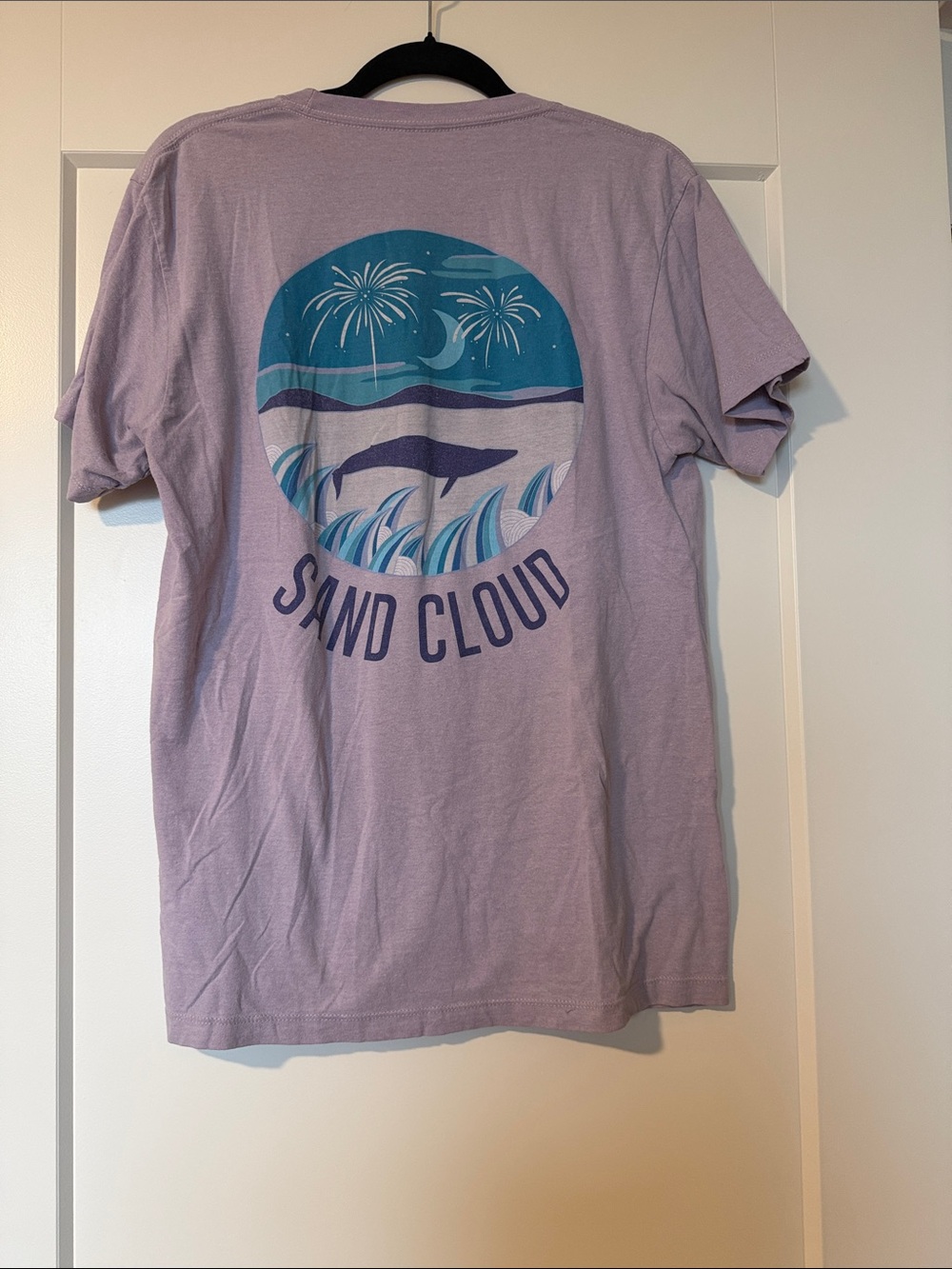 Sand Cloud Women's Lilac Short Sleeve Tee with Coastal Whale Graphic